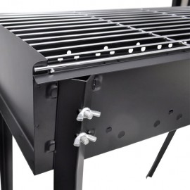 Square charcoal barbecue with stand