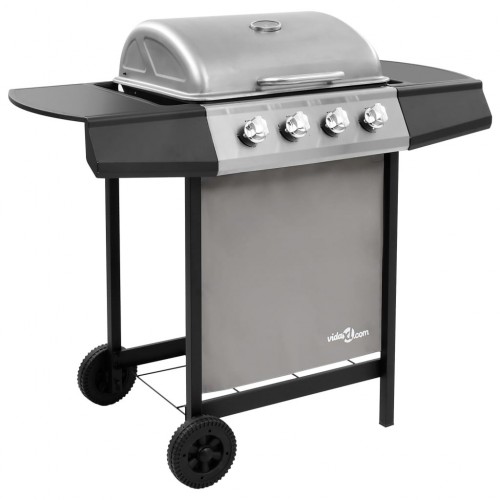 Gas grill barbecue with 4 burners Black and silver