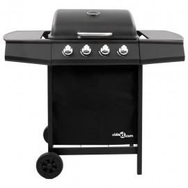 Gas grill with 4 burners black