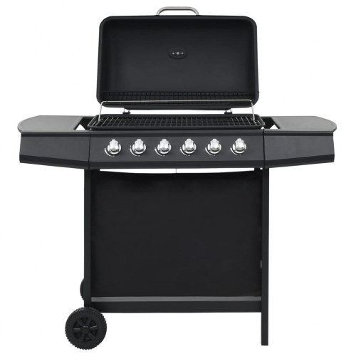 Gas grill with 6 cooking zones Black Steel