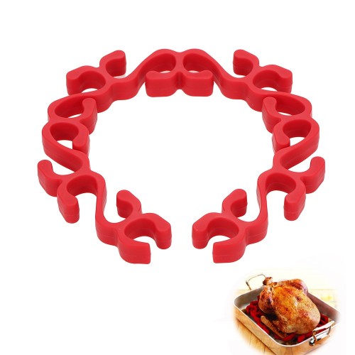 Silicone Roasting Rack Flexible Heat Resistant Roast Mat Ring Meat Oven Safe Poultry Vegetable Healthy Cooking Tool