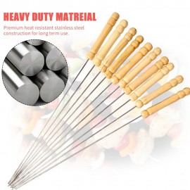 Barbecue Skewer Grilling Kabob Sticks Reusable Metal Skewers Heavy Duty Stainless Steel BBQ Shish Kabob Tools for Hot Dog Meats Fish Vegetables Steak