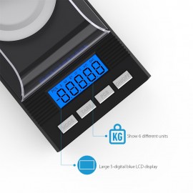 Homgeek High Precision Professional Digital Milligram Scale 50g/0.001g Mini Electronic Balance Powder Scale Black Gold Jewelry Carat Scale Digital Weight with Calibration Weight Tweezer and Weighing Pan