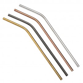 Useful Reusable 304 Stainless Steel Straw Milk Tea Straws with Brush Party Drinking Accessories