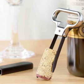 4pcs Two-Prong Cork Puller with Cover Wine Opener Bottle Opener Stainless Steel Corkscrew for Vintage Bottle