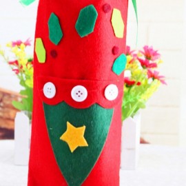 Christmas Tree Snowman Design Wine Champagne Bottle Cover Red Wine Gift Bags Pretty Merry Christmas Decoration Supplies Xmas Home Ornaments Santa Reindeer Dinner Party
