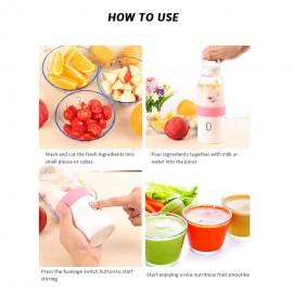 Portable Blender Juicer Cup Electric Automatic Water Bottle Blue