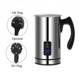 Homgeek Stainless Steel Automatic Electric Milk Frother Foamer Frothing & Heating Milk Warmer Foam Maker Latte Cappuccino Home Kitchen Use