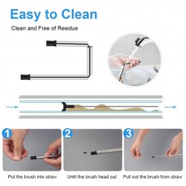 Foldable Drinking Straw Collapsible Reusable Straws with Storage Box Travel Outdoor Household Home Kitchen Bar Accessories