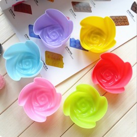 10Pcs Silicone Cake Mold Rose Shaped Chocolate Mold Baking Tool Jelly and Candy Mold Tray Soap   Making Mold for Sugarcraft