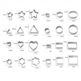 24pcs Cookie Cutters Stainless Steel Cutter Mold Sandwich Cutters Mini Geometric Shapes Cookie Cutter
