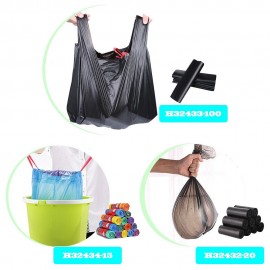 100PCS(2 Roll) Heavy Duty Garbage Bag PE Trash Bag Puncture Resistant for Home Hotel Kitchen Bathroom Large Capacity