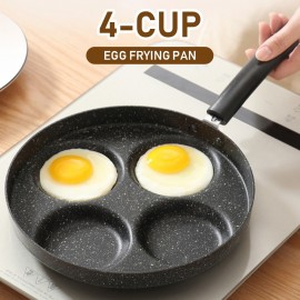 4-Cup Egg Frying Pan 16in Egg Cooker Egg Maker Non Stick Coating Induction Bottom Steel Pan
