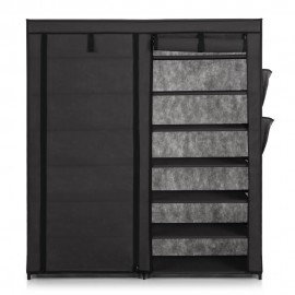iKayaa Classic Portable 7 Tier Fabric Shoes Rack Cabinet Non-woven Zip Up Standing 50 Pair Boots Shoes Storage Organizer
