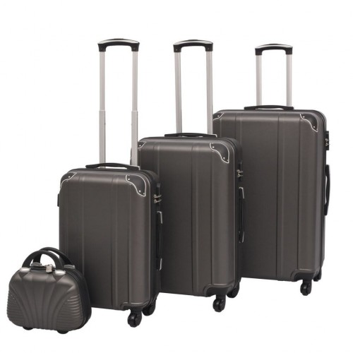 Four-piece hard shell trolley set anthracite
