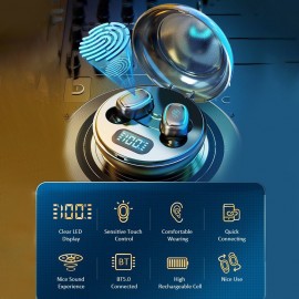 A10 TWS5.0 BT Connected Headset Headphone Earphone Earmuff LEDs Sensitive Touching Binaural Speaker IPX4 Water Resistance Built-in 200mAh High Capacity Rechargeable Batterys Storage Box Mini Portable