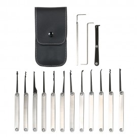 15 PCS Lock Picking Set Stainless Steel Lock Kit Practice Training Lock Tool for Locksmith Beginners and Professional