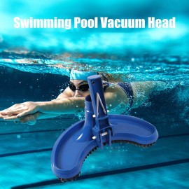 Swimming Pool Vacuum Head with Clip Handle Drawstring Bag Pool Flexible Cleaning Spray Brush Pool Surface Cleaning Tools Removes Debris Clean Corners