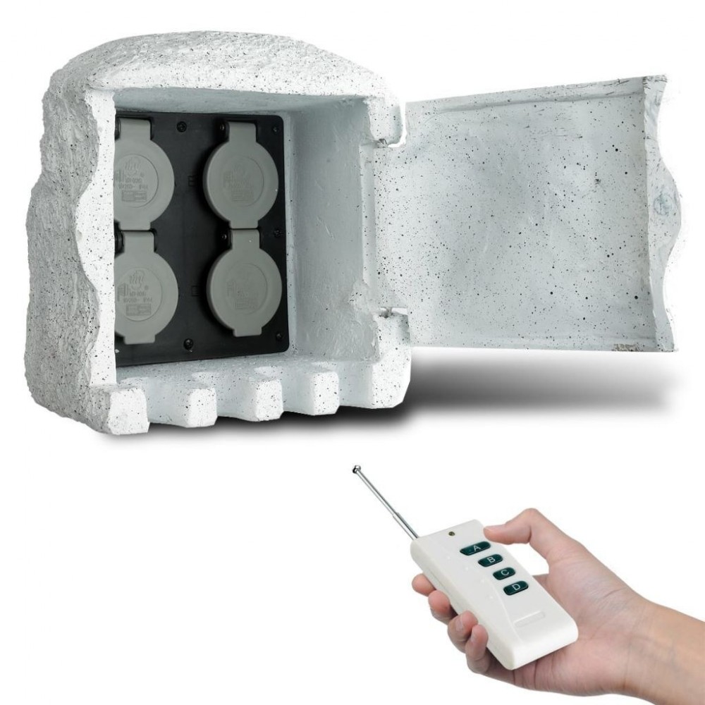 Artificial stone Garden socket with remote control