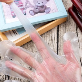 100Pcs/Bag Disposable Gloves Transparent Food-grade PE Gloves Restaurant BBQ Kitchen Accessories