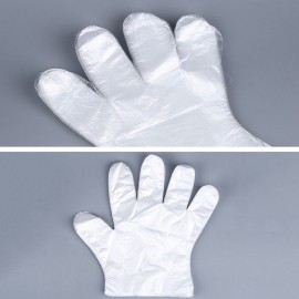 100Pcs/Bag Disposable Gloves Transparent Food-grade PE Gloves Restaurant BBQ Kitchen Accessories