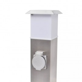 Garden socket outlet tower steel with lamp