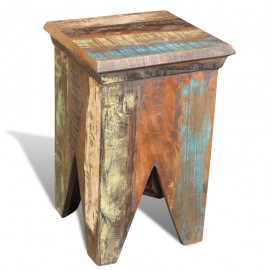 Reclaimed Wood Stool Hocker Antique Chair