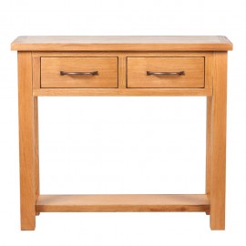 Console Table with 2 Drawers 83 x 30 x 73 cm Oak