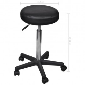 Roll stool 2 pcs.Black 35.5 x 98 cm synthetic leather