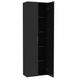 Office cabinet high gloss black 60 × 32 × 190 cm chipboard