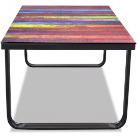 Glass Coffee Table with Rainbow Printing