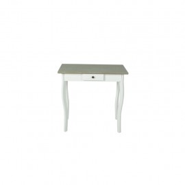 Cottage Style Table White and Grayish/Green Brown