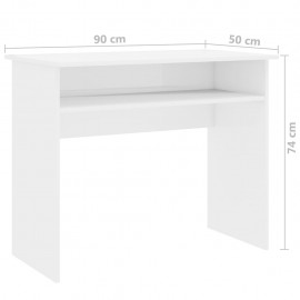 Desk glossy white 90 × 50 × 74 cm chipboard