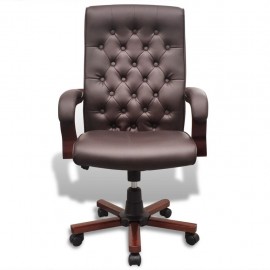 Chesterfield office chair Art Leather Brown
