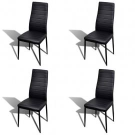 Dining chair sleek design Black (4 pieces)