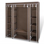 Fabric Cabinet with Compartments 45 x 150 x176 cm Brown