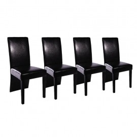 Dining chairs (set of 4) long back black
