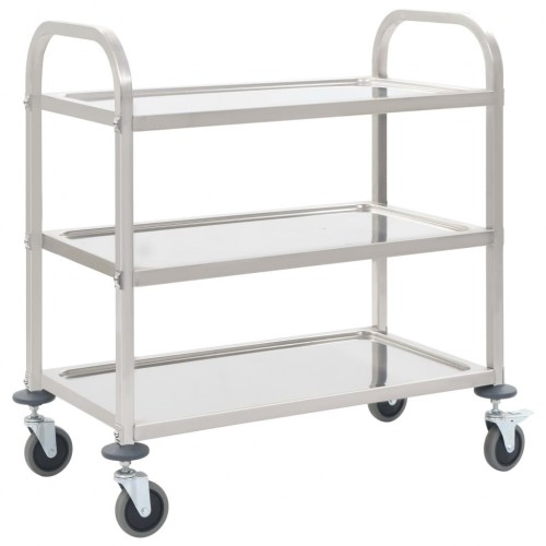 3-stage serving trolley 107 x 55 x 90 cm stainless steel