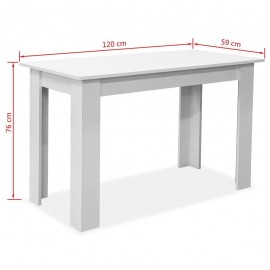3-pc. Dining table and benches chipboard white